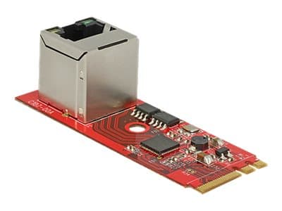 Delock Converter M.2 Key A+E male > 1 x Gigabit LAN vertical - Nettverksadapter - M.2 Card - Gigabit Ethernet x 1 Rød