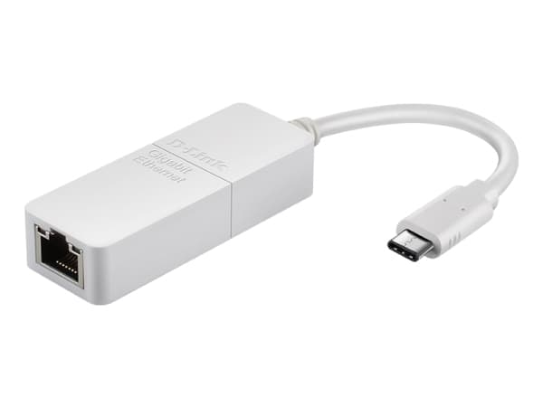 D-Link DUB-E130, Koblet med ledninger (ikke trådløs), USB Type-C, Ethernet, 1000 Mbit/s, Hvit