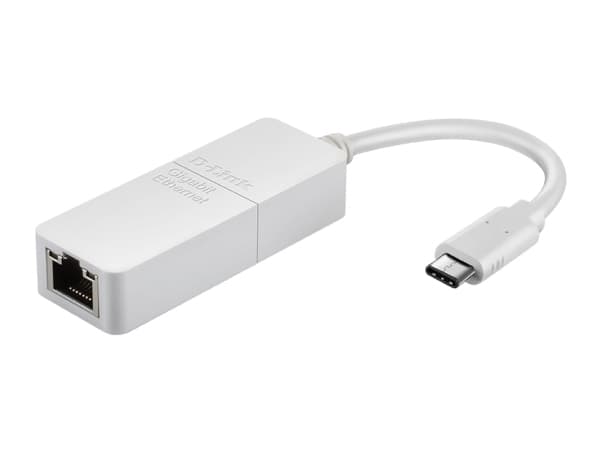 D-Link DUB-E130, Koblet med ledninger (ikke trådløs), USB Type-C, Ethernet, 1000 Mbit/s, Hvit