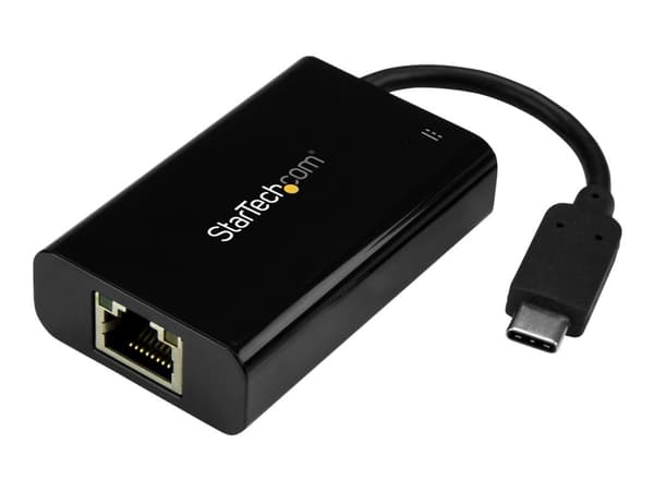 StarTech.com USB-C till Gigabit-nätverksadapter med PD-laddning - Nätverksadapter - USB-C - Gigabit Ethernet - svart