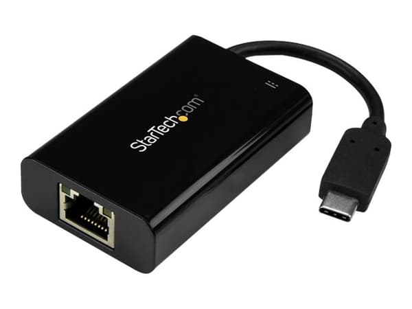 StarTech.com USB-C till Gigabit-nätverksadapter med PD-laddning - Nätverksadapter - USB-C - Gigabit Ethernet - svart