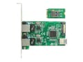 Miniatyrbild 3 av 5: Delock Converter M.2 Key B+M male > 2 x Gigabit LAN - Low Profile Form Factor - Nätverksadapter - M.2 2242 låg profil - Gigabit Ethernet x 2