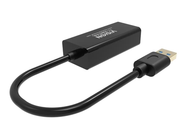 Vision TC-USBETH/BL - Verkkosovitin - USB 2.0 - Gigabit Ethernet x 1 - musta