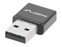 Lanberg NC-0300-WI - Nettverksadapter - USB 2.0 - 802.11b/g/n Sort