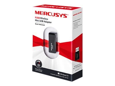 Mercusys MW300UM - Nettverksadapter - USB 2.0 - 802.11b/g/n Sort