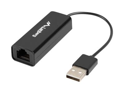 Lanberg NC-0100-01 - Nettverksadapter - USB 2.0 - 10/100 Ethernet - svart Sort