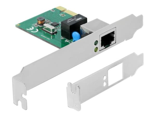 Delock PCI Express Card > 1 x Gigabit LAN - Nätverksadapter - PCIe 1.1 låg profil - Gigabit Ethernet