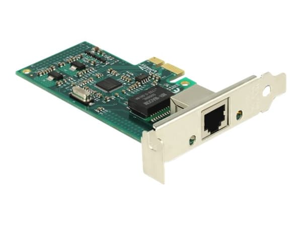 DeLock PCI Express-kort > 1 x Gigabit LAN - Nettverksadapter - PCIe 1.1 lavprofil - Gigabit Ethernet