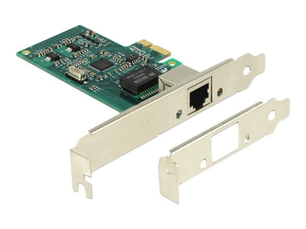 DeLock PCI Express-kort > 1 x Gigabit LAN - Nettverksadapter - PCIe 1.1 lavprofil - Gigabit Ethernet