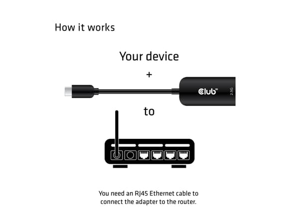 Club 3D - Nettverksadapter - USB-C 3.2 Gen 1 - 2.5GBase-T