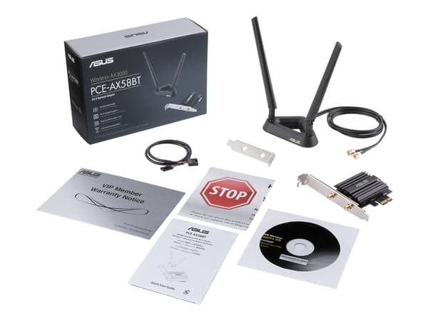 ASUS PCE-AX58BT - Nätverksadapter - PCIe - 802.11a, 802.11b/g/n, Bluetooth 5.0, 802.11ax