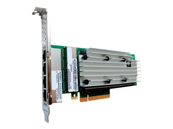 Lenovo ThinkSystem QL41134 - Nettverksadapter - PCIe 3.0 x8 - Gigabit Ethernet / 10Gb Ethernet x 4 - for ThinkAgile MX3330-F Appliance; MX3330-H Appl Grønn, Sølv