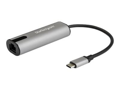 StarTech.com 2.5GbE USB C to Ethernet Adapter NBASE-T NIC, USB 3.0 Type C 2.5/1 Gigabit/100 Mbps Multi Speed Network/USB 3.1 Laptop to RJ45/LAN Thund Sort, Grå