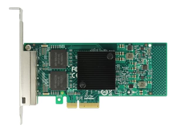 Delock PCI Express Card > 4 x Gigabit LAN - Nätverksadapter - PCIe 2.1 x4 låg profil - Gigabit Ethernet x 4