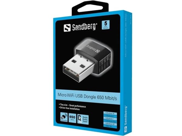 Sandberg 133-91 nettverkskort WLAN 650 Mbit/s