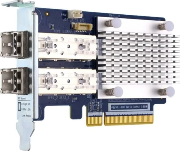QNAP QXP-32G2FC - Vært-väyläsovitin - PCIe 3.0 x8 lavprofil - 32Gb Fibre Channel Gen 6 x 2 - med 2 x SFP+ transceivere (TRX-32GFCSFP-SR) - QNAP TS-12