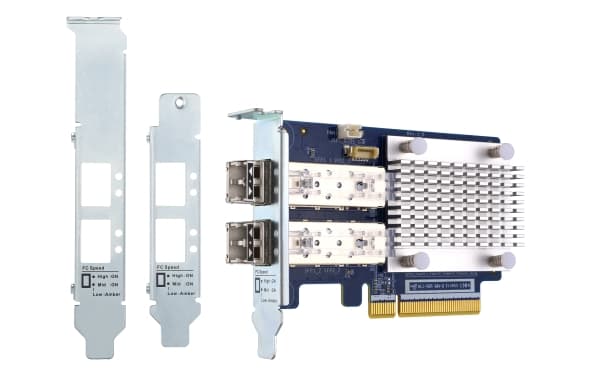 QNAP QXP-32G2FC - Vært-väyläsovitin - PCIe 3.0 x8 lavprofil - 32Gb Fibre Channel Gen 6 x 2 - med 2 x SFP+ transceivere (TRX-32GFCSFP-SR) - QNAP TS-12