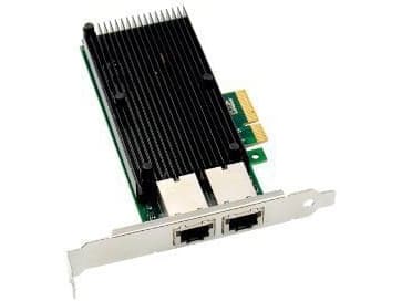 MicroConnect - Nettverksadapter - PCIe 3.0 x4 - 10 Gigabit Ethernet x 2 - svart, grønn