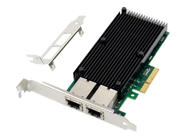 MicroConnect - Nettverksadapter - PCIe 3.0 x4 - 10 Gigabit Ethernet x 2 - svart, grønn Sort