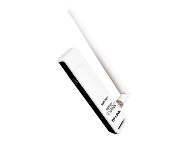 TP-Link TL-WN722N, Langaton, USB, WLAN, Wi-Fi 4 (802.11n), 150 Mbit/s, Musta, Valkoinen