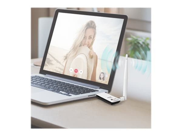 TP-Link TL-WN722N, Langaton, USB, WLAN, Wi-Fi 4 (802.11n), 150 Mbit/s, Musta, Valkoinen