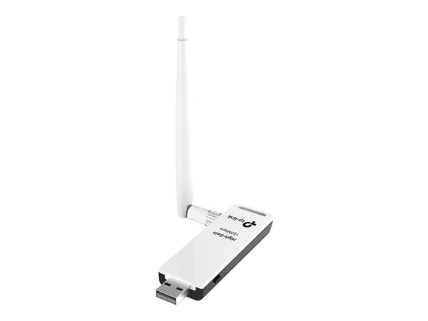 TP-Link TL-WN722N - Nettverksadapter - USB 2.0 - 802.11b/g/n Sort, Hvit
