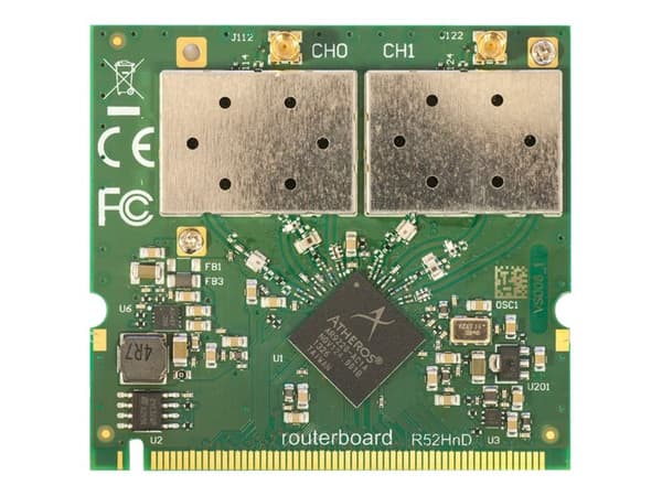MikroTik RouterBOARD R52HnD - Nettverksadapter - mini PCI - 802.11a, 802.11b/g/n Grønn