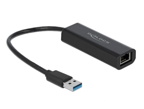 Delock - Verkkosovitin - USB 3.1 Gen 1 - 100M/1G/2.5G Gigabit Ethernet - musta