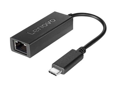Lenovo - Nettverksadapter - USB-C - USB-C + Gigabit Ethernet - for ThinkPad P15 Gen 1; P15v Gen 1; T14 Gen 1; T14s Gen 1; T15 Gen 1; T15g Gen 1; T15p Sort