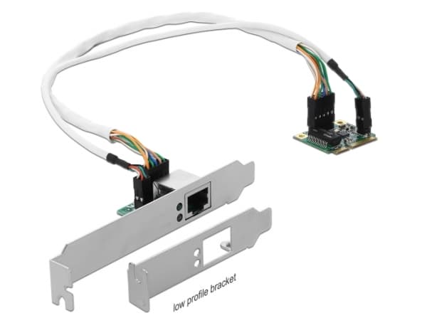Delock Mini PCIe I/O PCIe half size 1 x Gigabit LAN Low Profile - Nätverksadapter - PCIe Half Mini Card - Gigabit Ethernet x 1