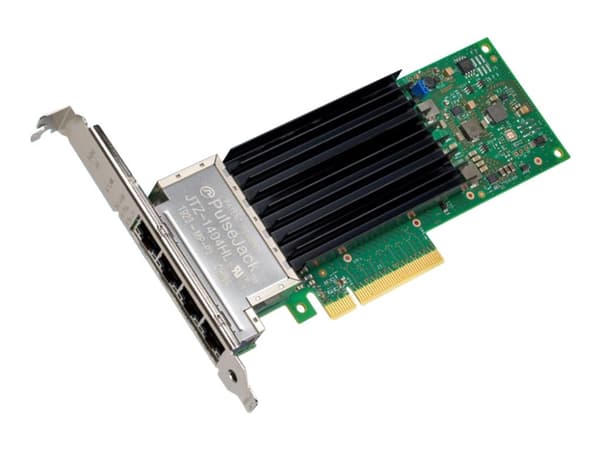 Intel Ethernet Network Adapter X710-T4L - Nätverksadapter - PCIe 3.0 x8 låg profil - 100M/1G/2.5G/5G/10 Gigabit Ethernet x 4 Svart, Grön, Grå