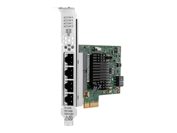 HPE I350-T4 - Nettverksadapter - PCIe 2.0 x4 - Gigabit Ethernet x 4 - for ProLiant DL20 Gen10, DL325 Gen10, DL360 Gen10, DL380 Gen10, ML30 Gen10, XL2