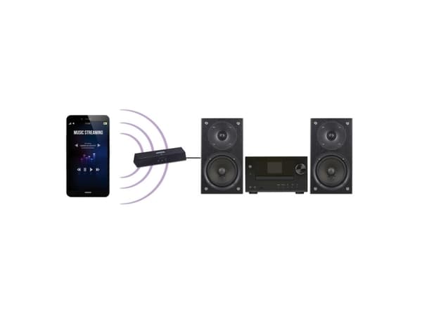 Marmitek BoomBoom 100 - Bluetooth trådløs lydmottaker / -sender for høyttaler, mobiltelefon, nettbrett