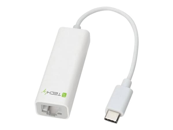 TECHly Converter Cable Adapter USB 3.1 Type CM to Gigabit Ethernet - Nettverksadapter - USB 3.1 - 1GbE - 1000Base-T Vit