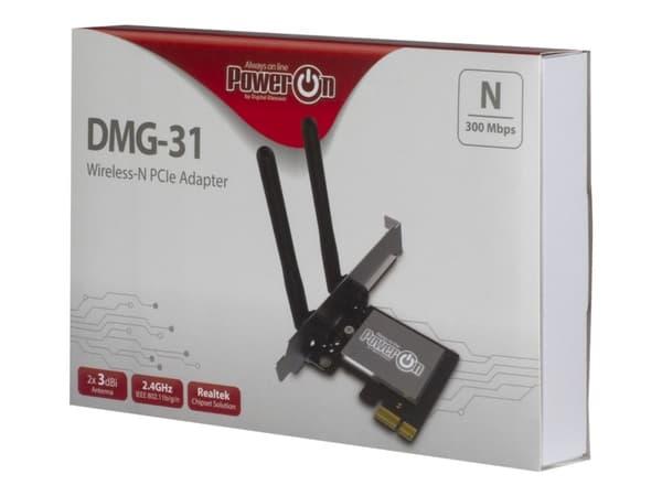 Inter-Tech DMG-31 - Nettverksadapter - PCIe - 802.11b/g/n