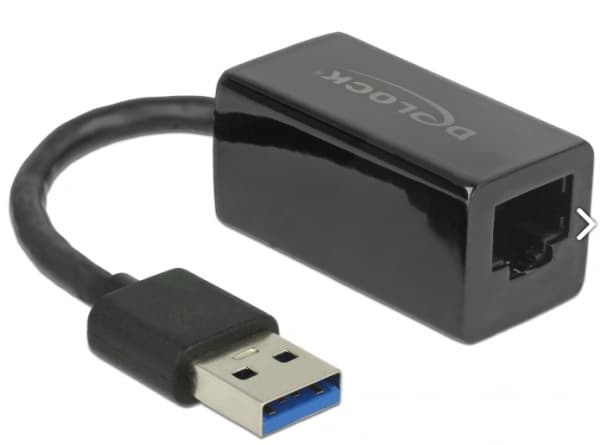 DeLOCK 65903, USB A-tyyppi, RJ-45, RJ-45, Musta, 0,135 m, Toiminta/Seikkailu, Teho