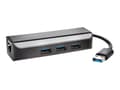 Miniatyrbilde 1 av 5: Kensington UA3000E - Nettverksadapter - USB 3.0 - Gigabit Ethernet x 1 + USB 3.0 x 3 - svart