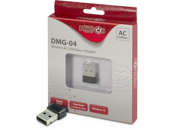 Inter-Tech DMG-04 - Nettverksadapter - USB 2.0 - Wi-Fi 5