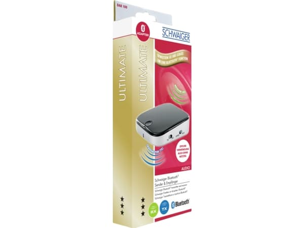 Schwaiger DAR100 513, Bluetooth, USB, A2DP, AVRCP, 10 m, 0,8 m, Sort, Sølv