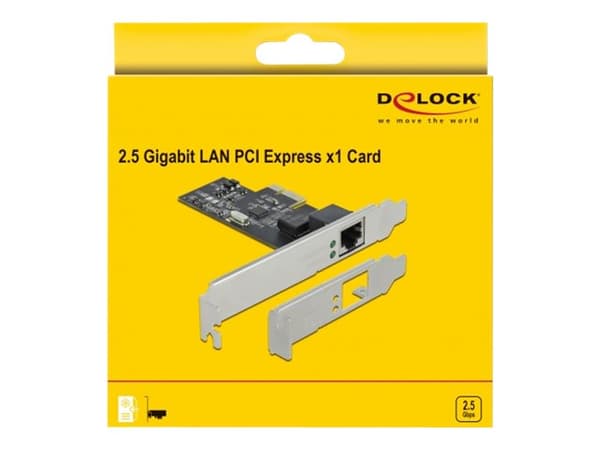 Delock PCI Express x1 Card to 1 x 2.5 Gigabit LAN - Nettverksadapter - PCIe 2.1 - 2.5GBase-T x 1