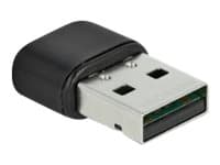 Delock Bluetooth 4.2 and Dualband WLAN ac/a/b/g/n 433 Mbps USB Adapter - Nätverksadapter - USB 2.0 - Wi-Fi 5, Bluetooth 4.2 - svart Svart