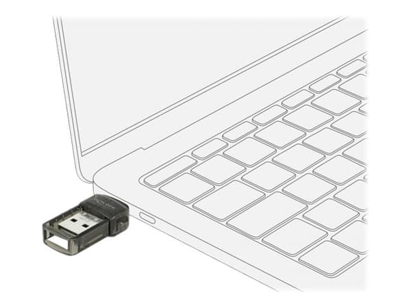 Delock USB 2.0 Bluetooth 4.0 Adapter 2 in 1 USB Type-C or Type-A - Nätverksadapter - USB 2.0 - Bluetooth 4.0 - Klass 2 Transparent