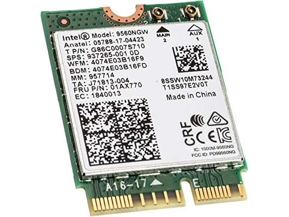 Intel Wireless-AC 9560 - Nettverksadapter - M.2 2230 - Bluetooth 5.0, Wi-Fi 5