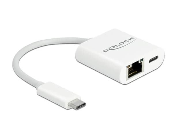 Delock - Nettverksadapter - USB-C 3.2 Gen 1 - Gigabit Ethernet x 1 - hvit