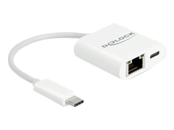 Delock - Nettverksadapter - USB-C 3.2 Gen 1 - Gigabit Ethernet x 1 - hvit