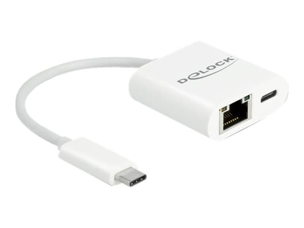 Delock - Nettverksadapter - USB-C 3.2 Gen 1 - Gigabit Ethernet x 1 - hvit Hvit