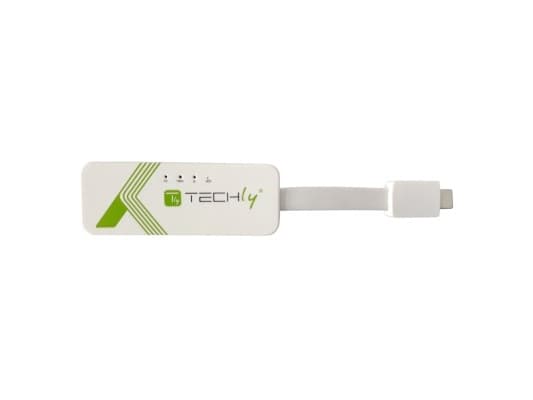 Techly IADAP USB31-ETGIGA3, Koblet med ledninger (ikke trådløs), USB Type-C, Ethernet, 5000 Mbit/s, Hvit Hvit