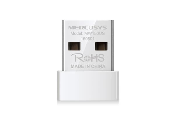 Mercusys MW150US, Trådløs, USB, USB, Wi-Fi 4 (802.11n), 150 Mbit/s, Hvit Hvit