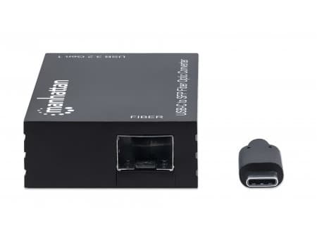 Manhattan 153508, Kabel, USB Type-C, Fiber, 1000 Mbit/s, Svart