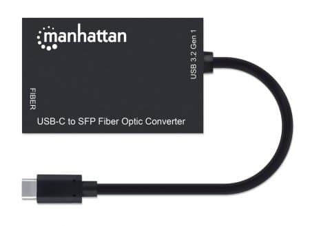 Manhattan 153508, Kabel, USB Type-C, Fiber, 1000 Mbit/s, Svart